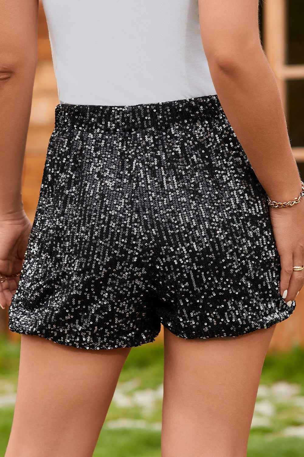 Sequin Elastic Waist Shorts - Damned Threads